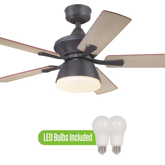 Nevada 42-Inch Indoor/Outdoor Ceiling Fan with Dimmable LED Light Fixture, Iron Finish - Image 10