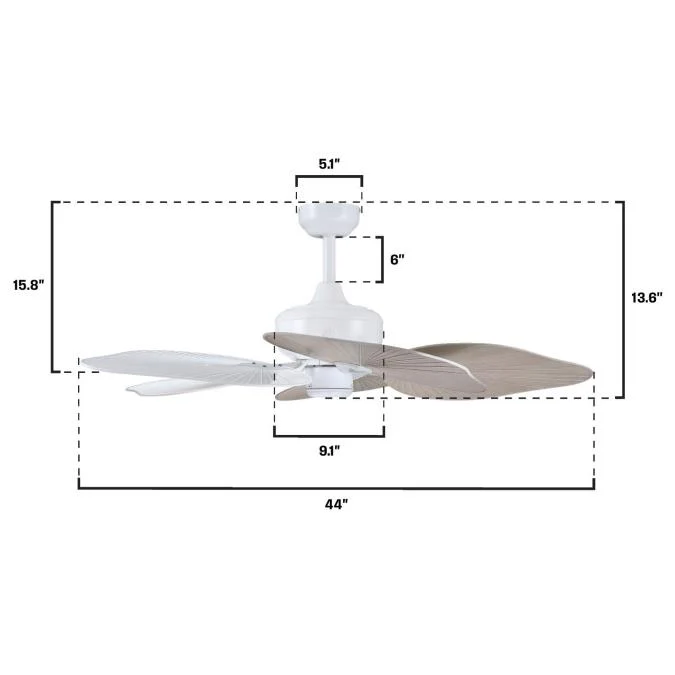 Oasis 44-Inch Indoor/Outdoor Ceiling Fan, Matte White - Image 7