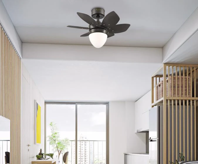 Origami 24-Inch Six-Blade Indoor Ceiling Fan, Espresso Finish with Dimmable LED Light Fixture - Image 2