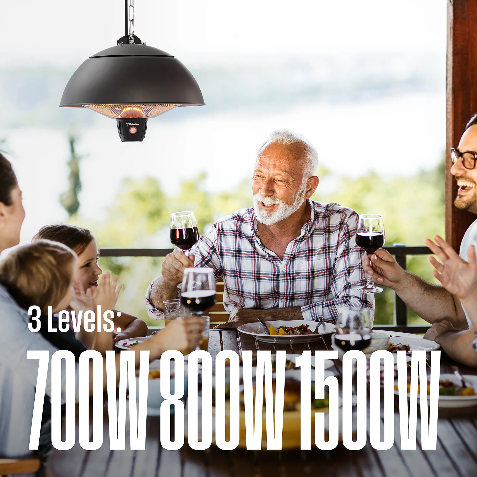 Outdoor Ceiling Patio Heater, Black - Image 4