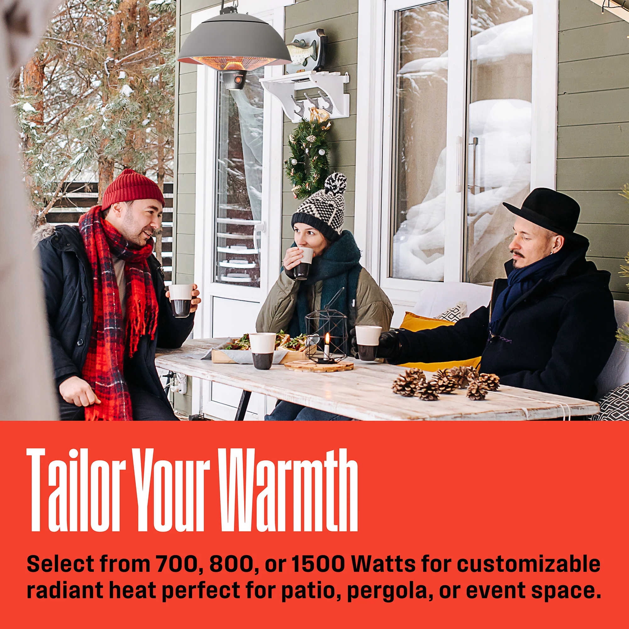Outdoor Ceiling Patio Heater, Gray - Image 5