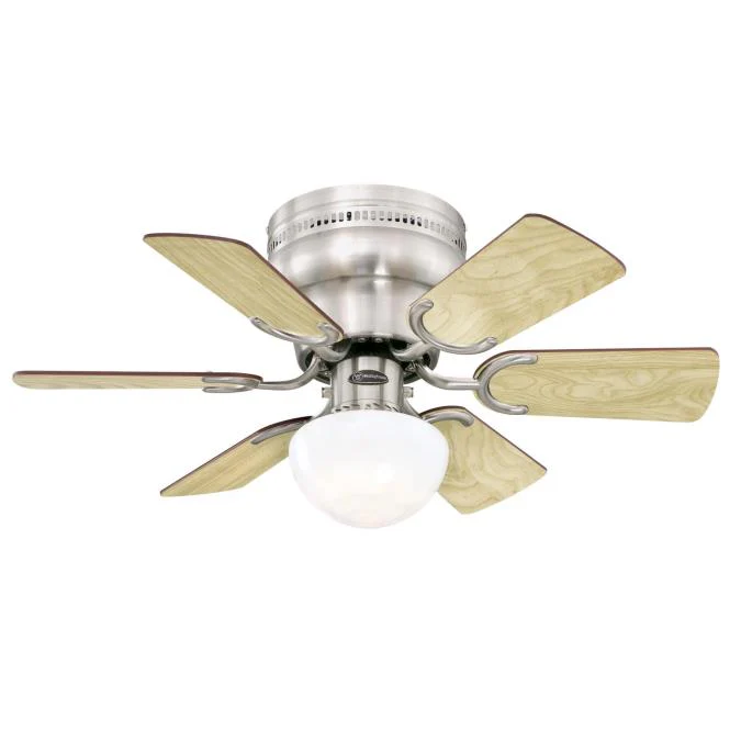 Petite 30-Inch Six-Blade Indoor Ceiling Fan, Brushed Nickel Finish with LED Light Fixture - Image 8