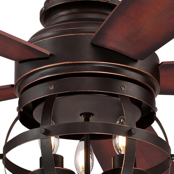 Stella Mira 52-Inch Five-Blade Indoor Ceiling Fan, Oil Rubbed Bronze Finish with Dimmable LED Light Kit - Image 3