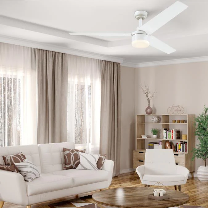 Talia 56-Inch Indoor Ceiling Fan with Dimmable LED Light Fixture, Matte White - Image 4