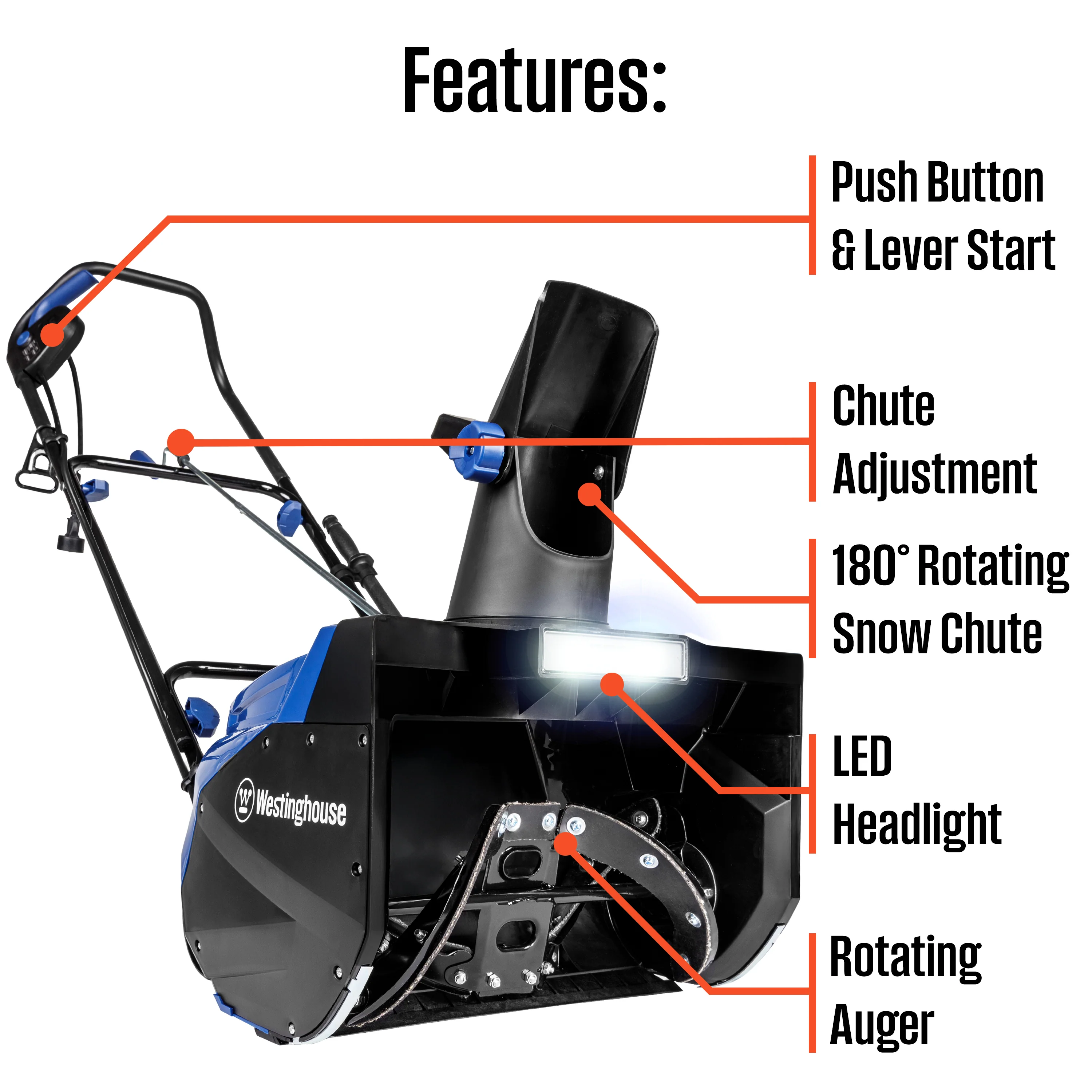 WSnow18D 18" Corded Snow Blower - Image 11