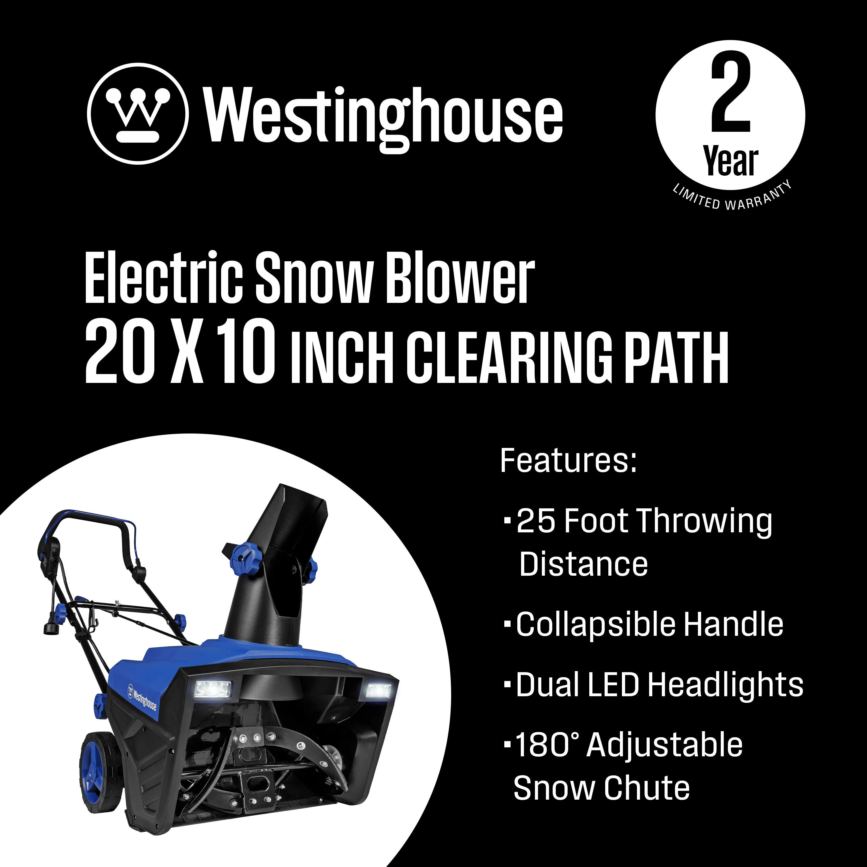 WSnow20 20" Corded Snow Blower - Image 3